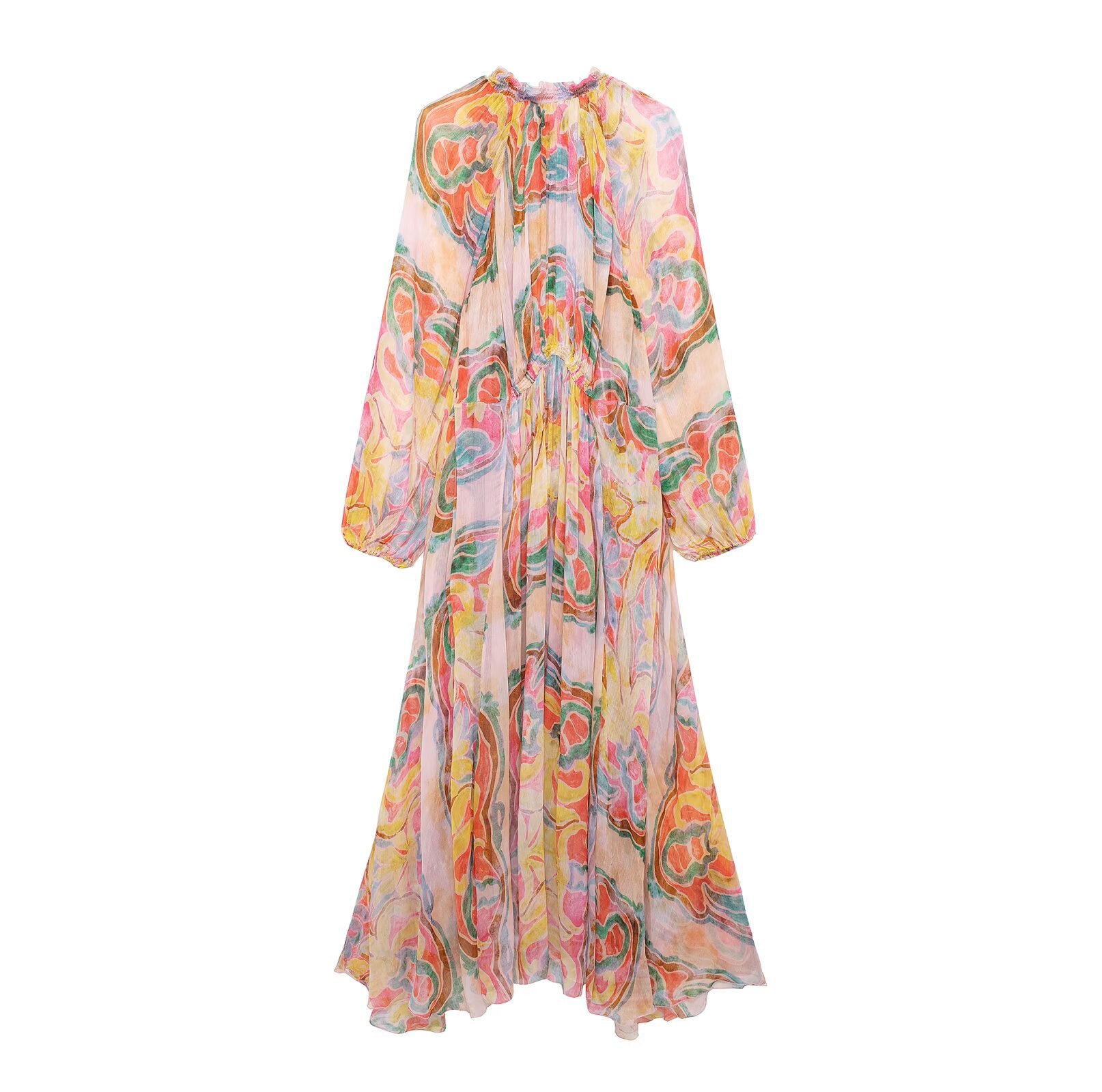 Robe de plage décontractée à volants en cascade pour femmes, Chic, Patchwork, à lacets, manches mi-évasées, col rond, été, 2025