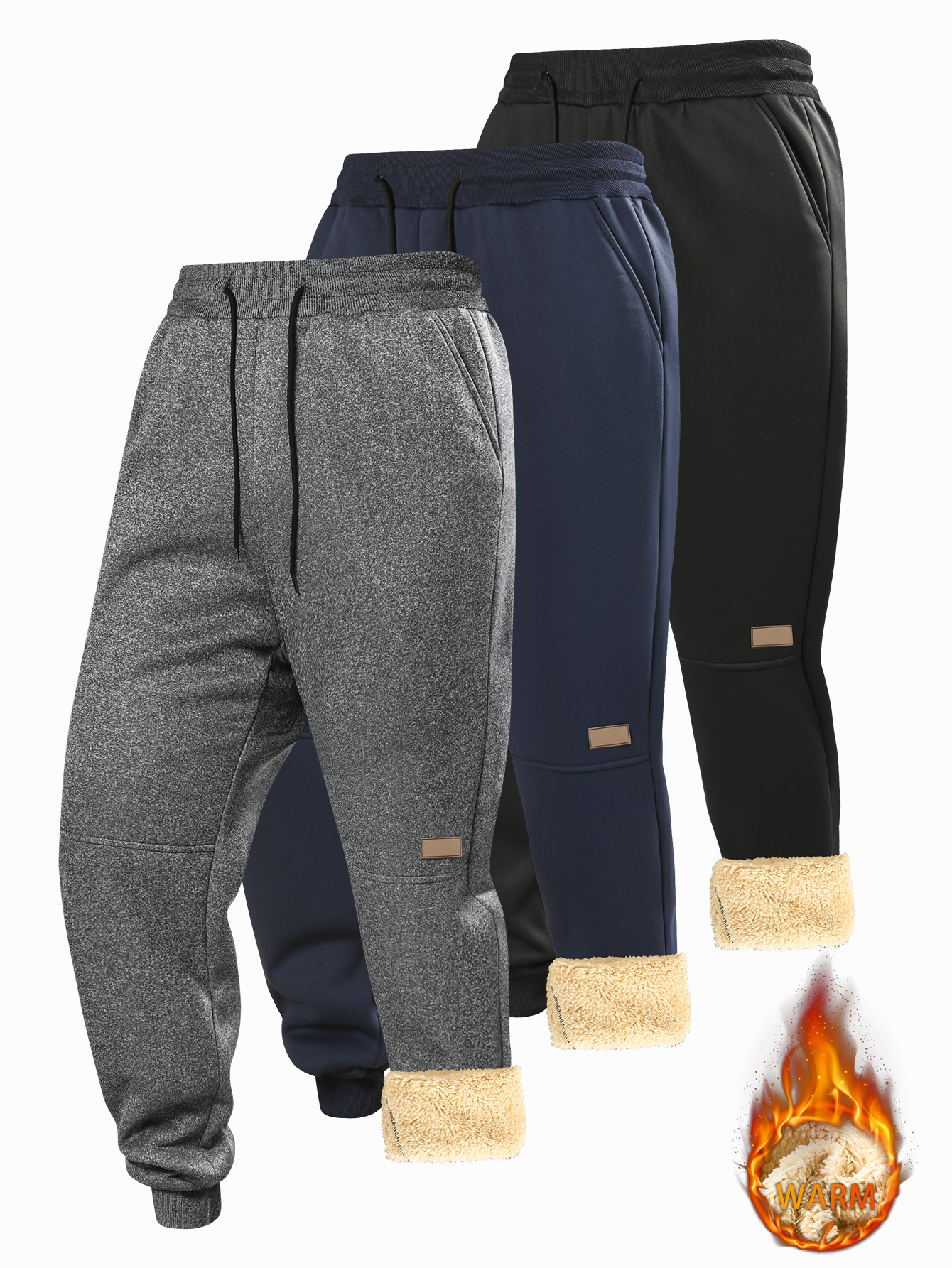 Pantalons pour hommes en automne et en hiver, épais avec polaire pour vêtements d'extérieur, pantalons décontractés, pantalons de survêtement de sport chauds en laine d'agneau