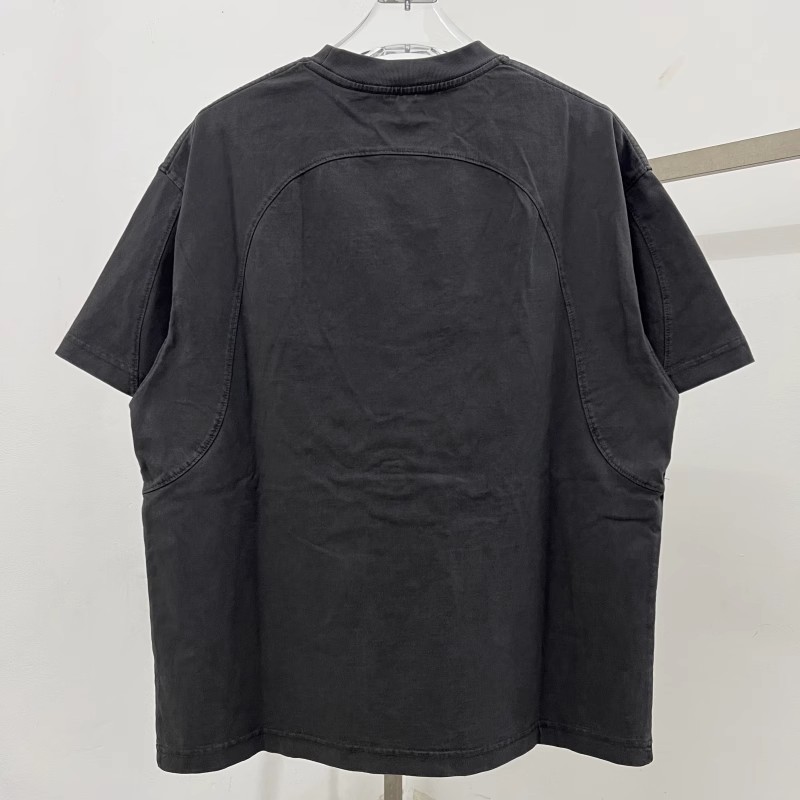 T-shirt patchwork avec logo brodé pour hommes et femmes, hauts respirants