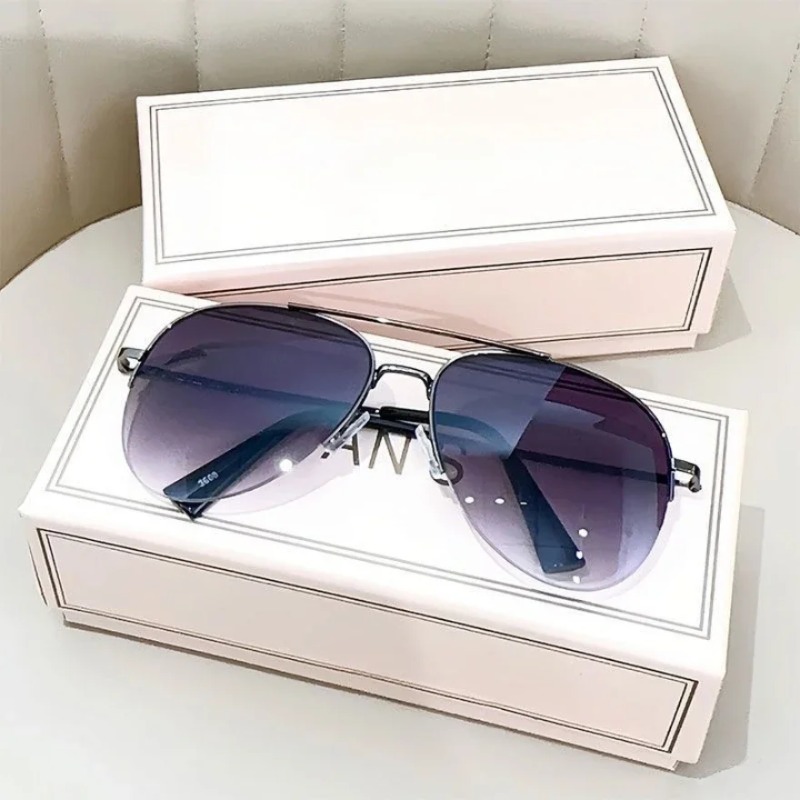 Lunettes de soleil pilote à grande monture pour hommes, verres dégradés, anti-reflets, UV400, lunettes de soleil homme (sans boîte)