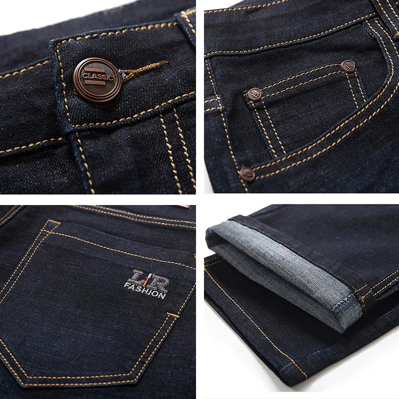 Jean taille 56 Extra Large pour homme, pantalon droit en Denim, taille haute, extensible, classique, automne hiver, Super Plus Big 50 52 54 10XL