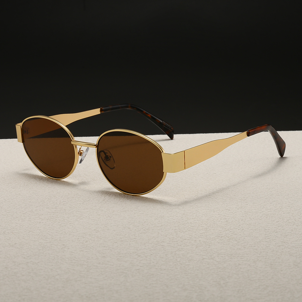 Ensemble de 4 lunettes de soleil rondes et élégantes, de forme ovale, en métal, idéales pour les activités telles que la conduite, la pêche, le vélo, etc., unisexe, durables pour un usage quotidien.