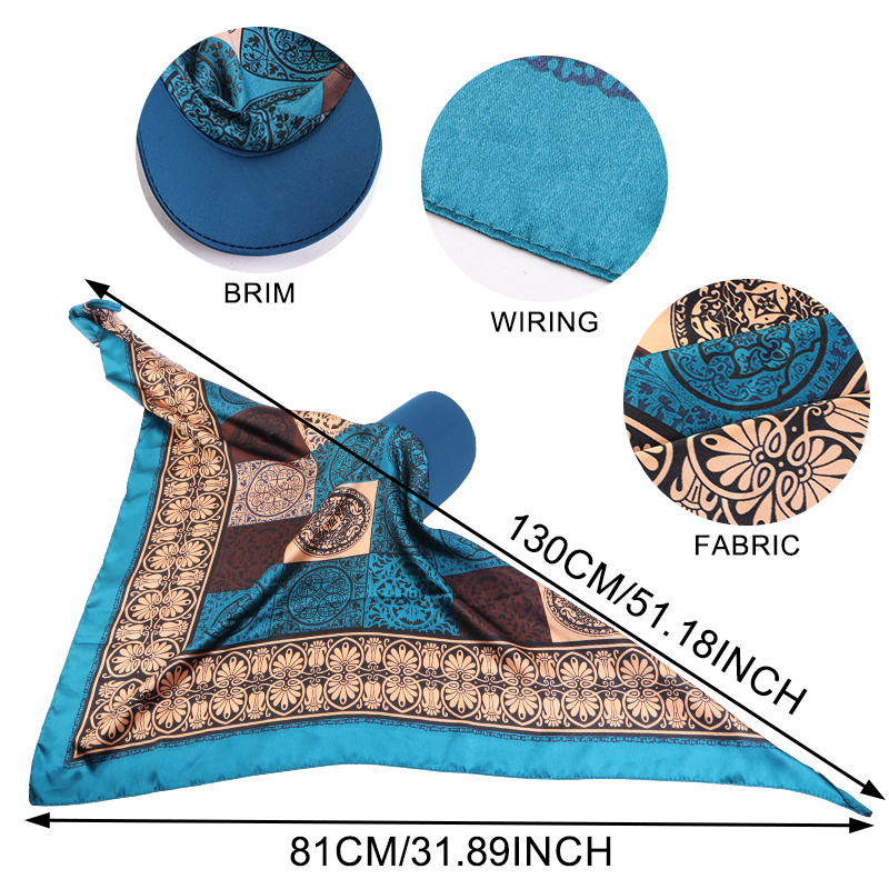 Chapeau de soleil pour femme en satin imprimé avec visière, doux et respirant, style foulard, casquette de baseball