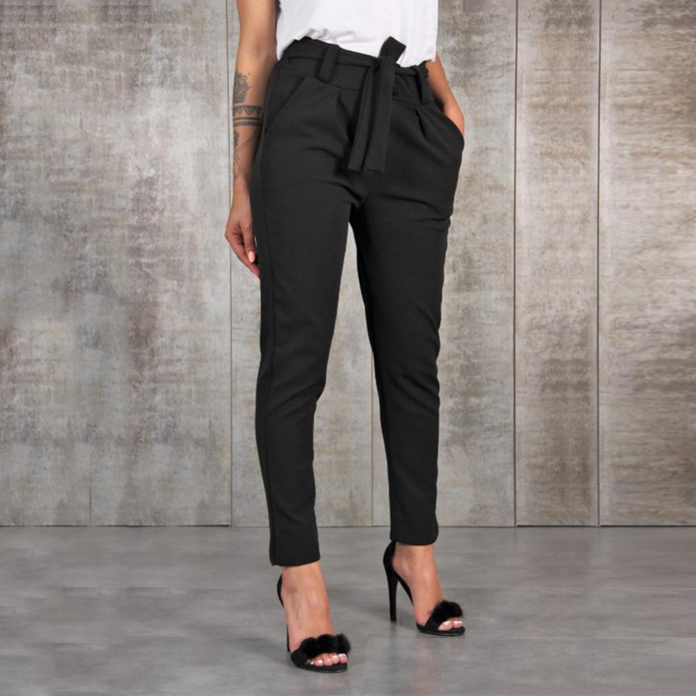 Pantalon femme décontracté couleur unie ceinturé élastique taille haute pantalon Long pantalon femme pantalon droit femme
