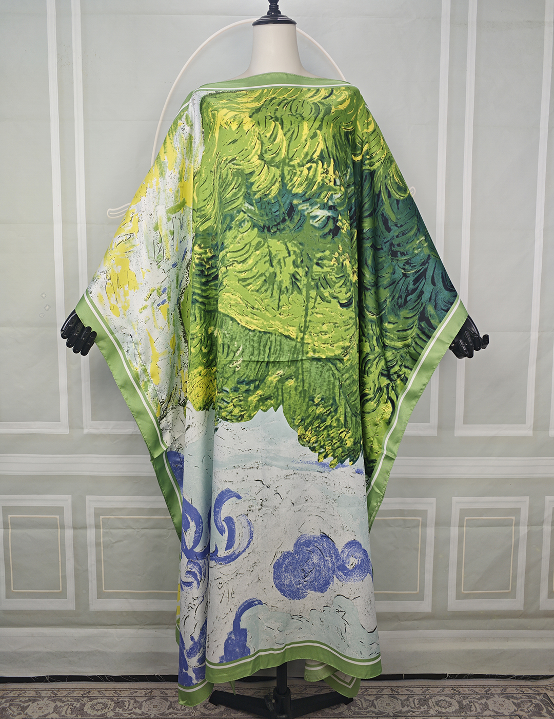 Robe de plage en sergé de soie pour jeunes filles, Caftan de style bohème, doux, motif papillon Floral, moyen-orient, musulman traditionnel, ample