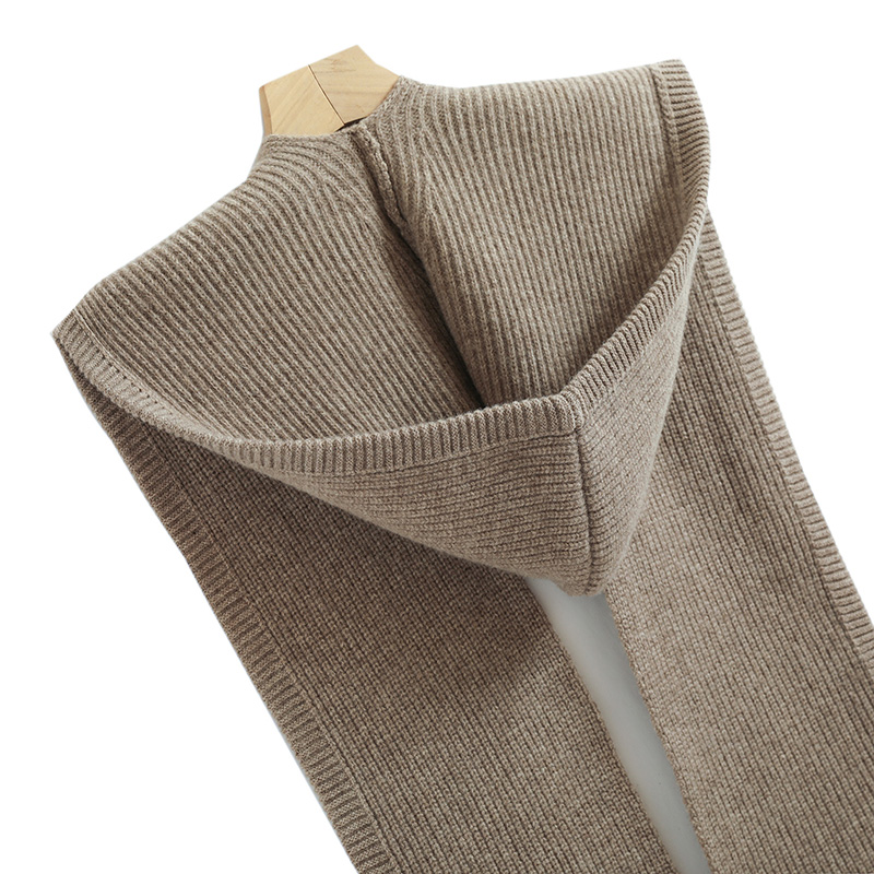 100% laine tricoté écharpe châle pour femmes hiver doux chaud mode à capuche faux col solide multifonctionnel cou plus chaud foulards