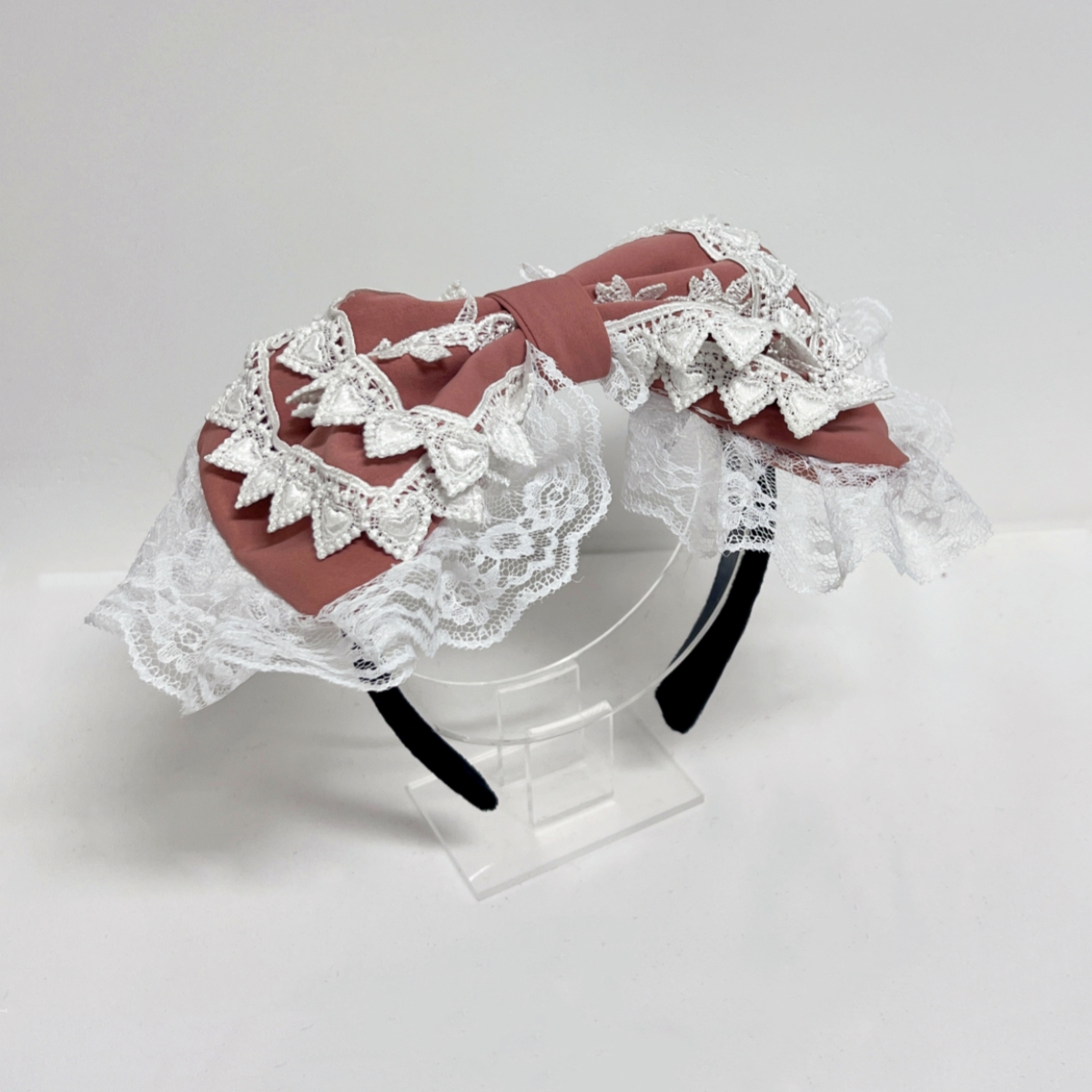 Cerceau de cheveux à gros nœud Kawaii, bandeau rétro victorien en dentelle, Anime doux, Lolita, demoiselle d'honneur, fête de thé, coiffure Cosplay B2263
