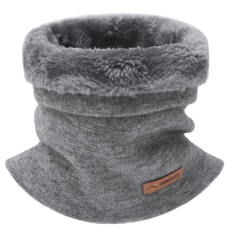Écharpe chaude d'hiver pour femmes, écharpe de cou tricotée, anneaux en peluche solide, anneau de col pour hommes, Foulard féminin