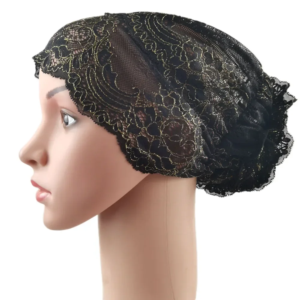 Nouveau Hijab Intérieur Complet en Dentelle pour Femme, Bonnet Turban, Sous-Hijab, Foulard Islamique, Chapeau Enveloppant, Bonnet pour Perte de Cheveux