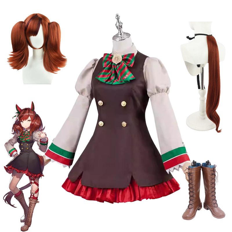 Uma musume joli Derby belle Nature Poinsettia ruban Cosplay Costume Halloween tenue de noël