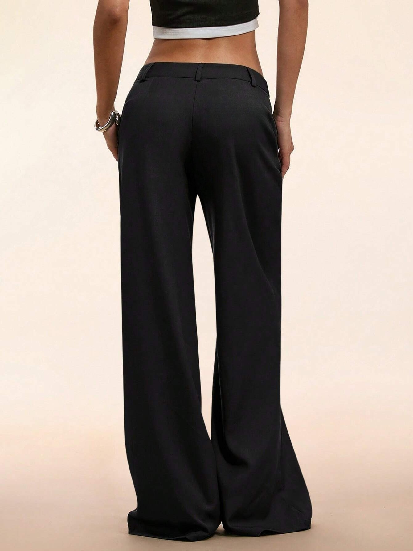 Pantalon élégant taille basse pour femmes, personnalisé, léger, évasé, décontracté, côtelé, jambes larges, pantalon de nettoyage, Streetwear 2025