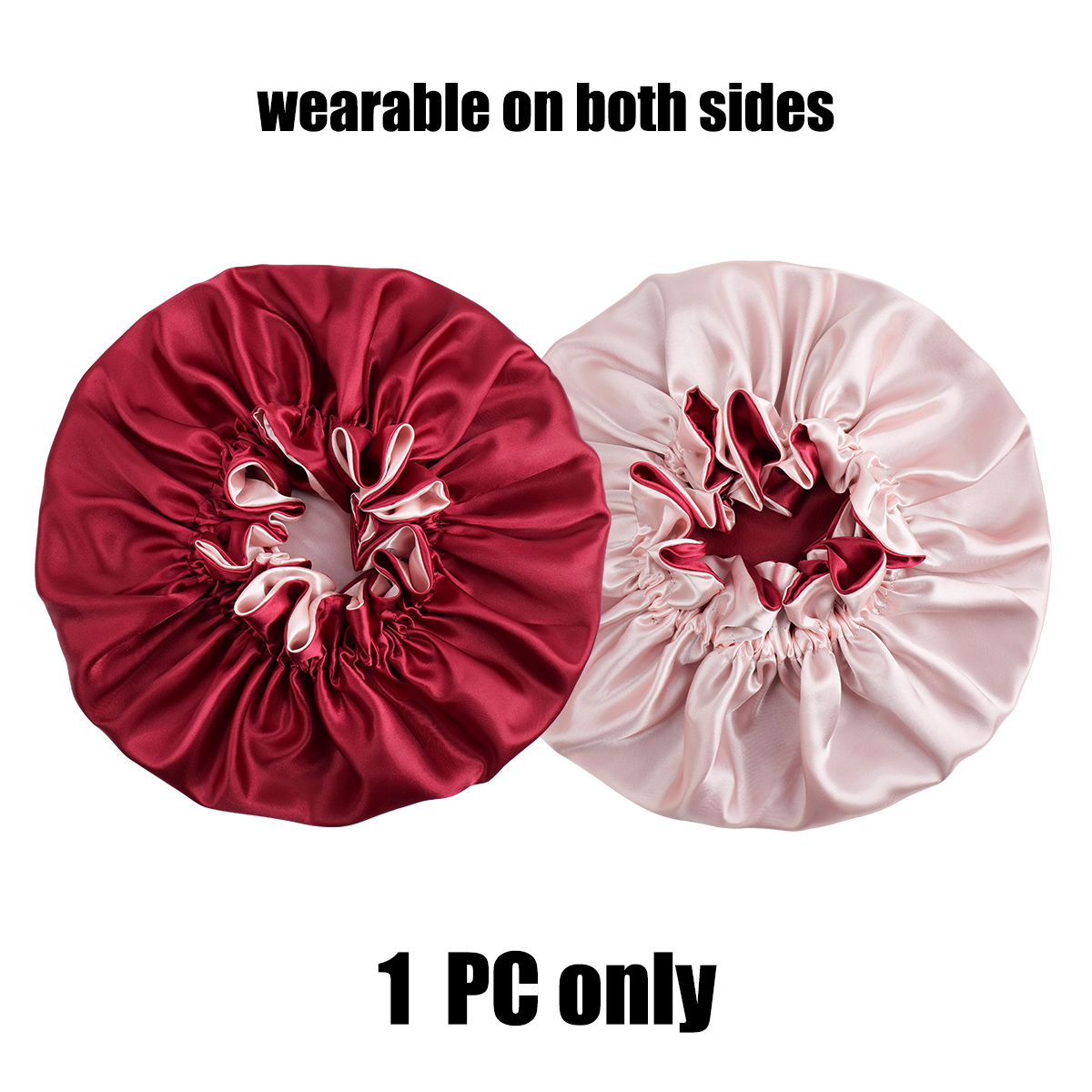 Bonnet réversible en dentelle double couche pour femmes et hommes |   Bonnet de nuit respirant pour dormir, protection des cheveux bouclés