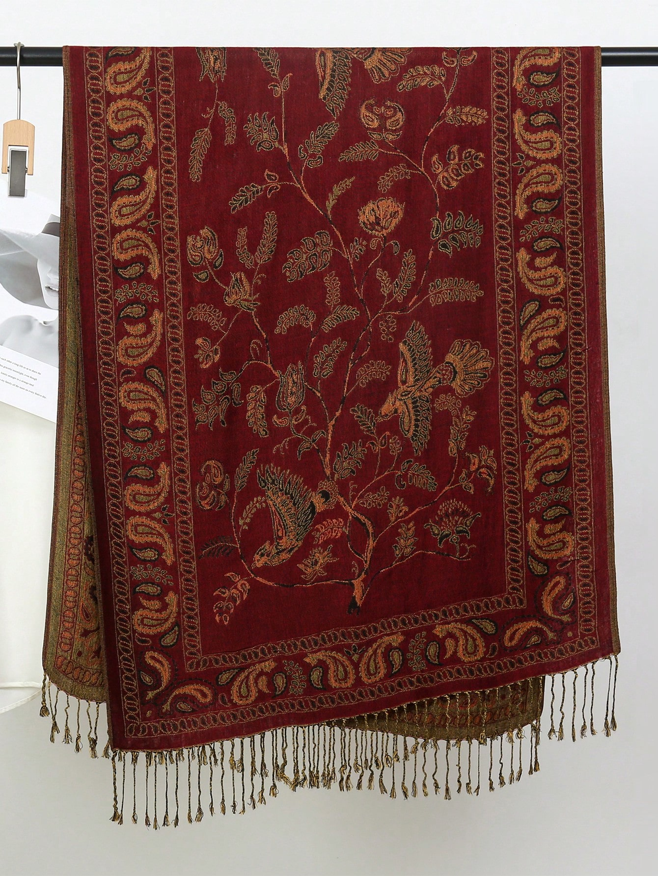 Hiver cachemire Pashmina femmes châles et enveloppes femmes Floral 2025 luxe dame marque chaud épais écharpes couverture