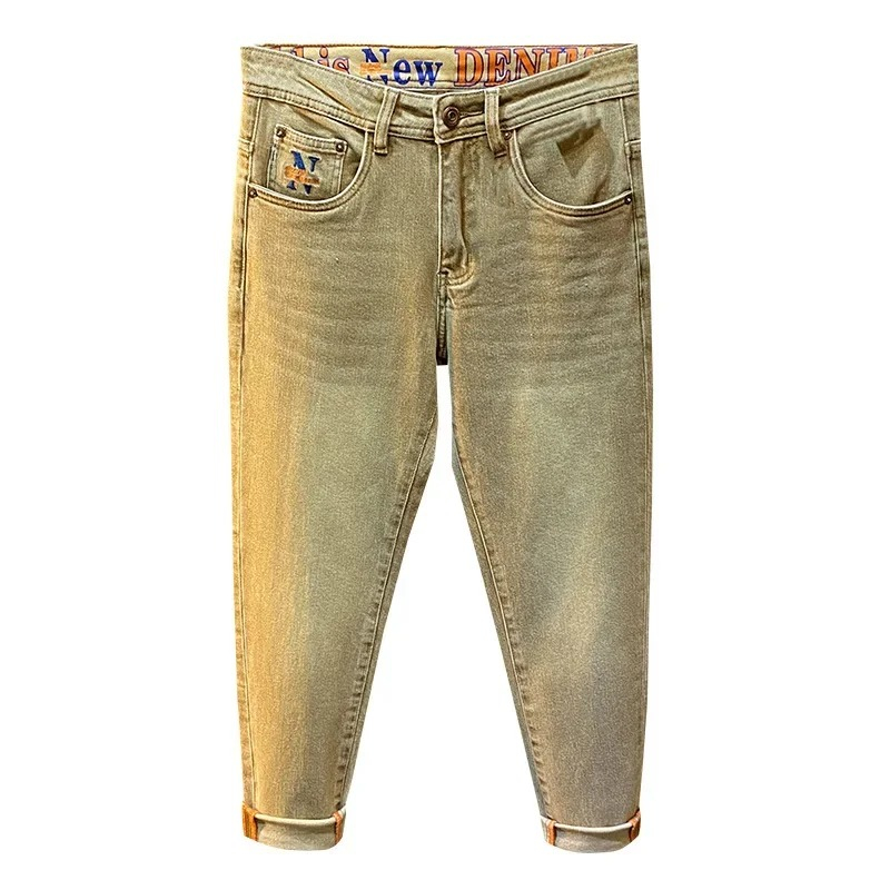 Jean Slim Fit pour Homme, Marque Américaine, Haut de Gamme, Droit, Décontracté, de Styliste, Rétro, en Coton, Polyvalent, Denim, Nouvelle Mode