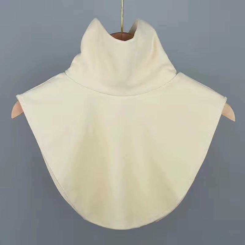 Col roulé amovible pour femme, couleur unie, pour l'automne et l'hiver, extension de hijab islamique, cache-col chaud pour chemisier