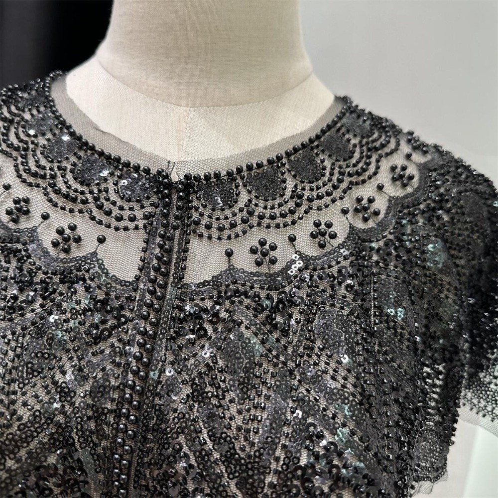 Mode paillettes embelli clapet châle perlé années 1920 soirée Wrap court vêtements d'extérieur femmes