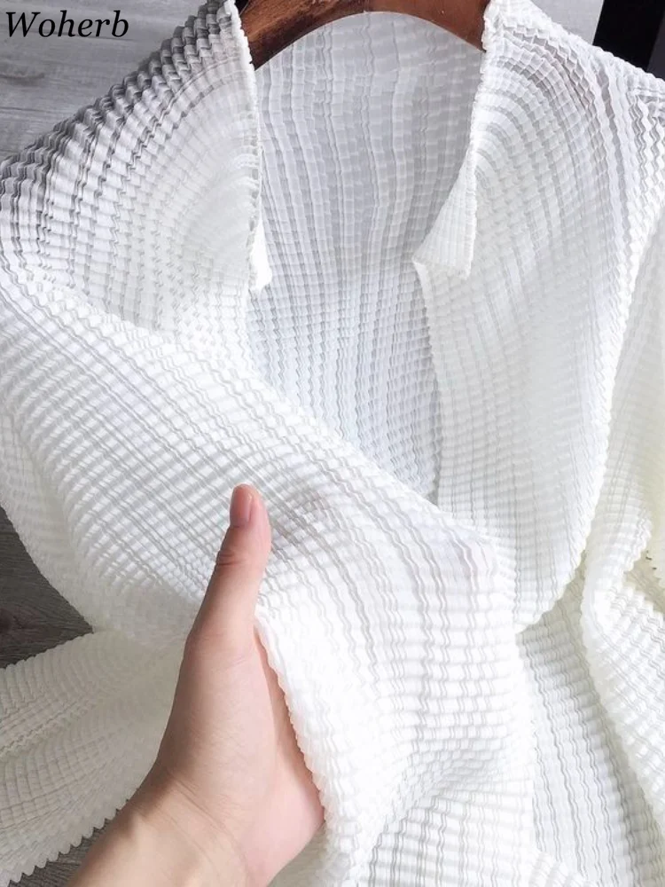 Veste unie pour femme Woherb, nouvelle collection, protection solaire, vêtement d'été fin et transparent, manteau plissé oversize tendance 2026, hauts d'extérieur