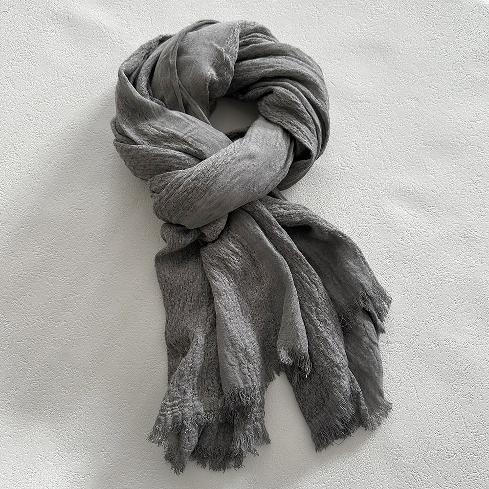 Automne hiver coton lin hommes écharpe doux chaud foulard court gland foulards décontracté mâle accessoires Bufandas châles
