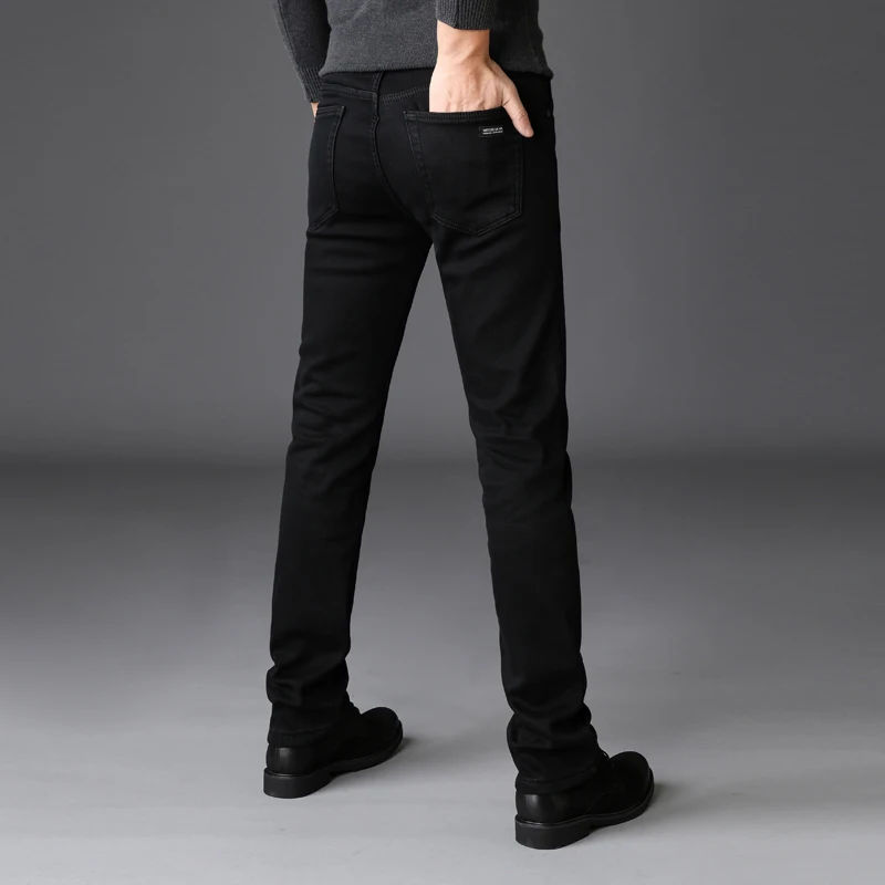 Hommes classique avancé marque de mode Jean Homme Homme doux Stretch noir Biker Masculino Denim pantalon hommes pantalons salopette