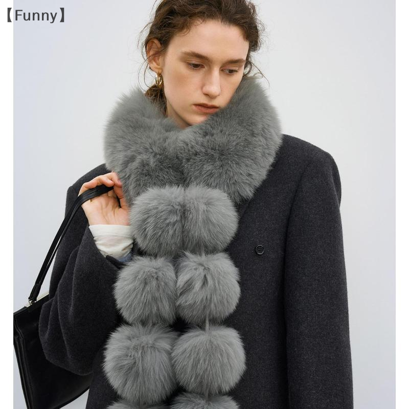 maveraFunny RagaLong fausse fourrure de renard écharpe femmes hiver chaud doux fourrure foulards décontracté dame en plein air cou plus chaud col