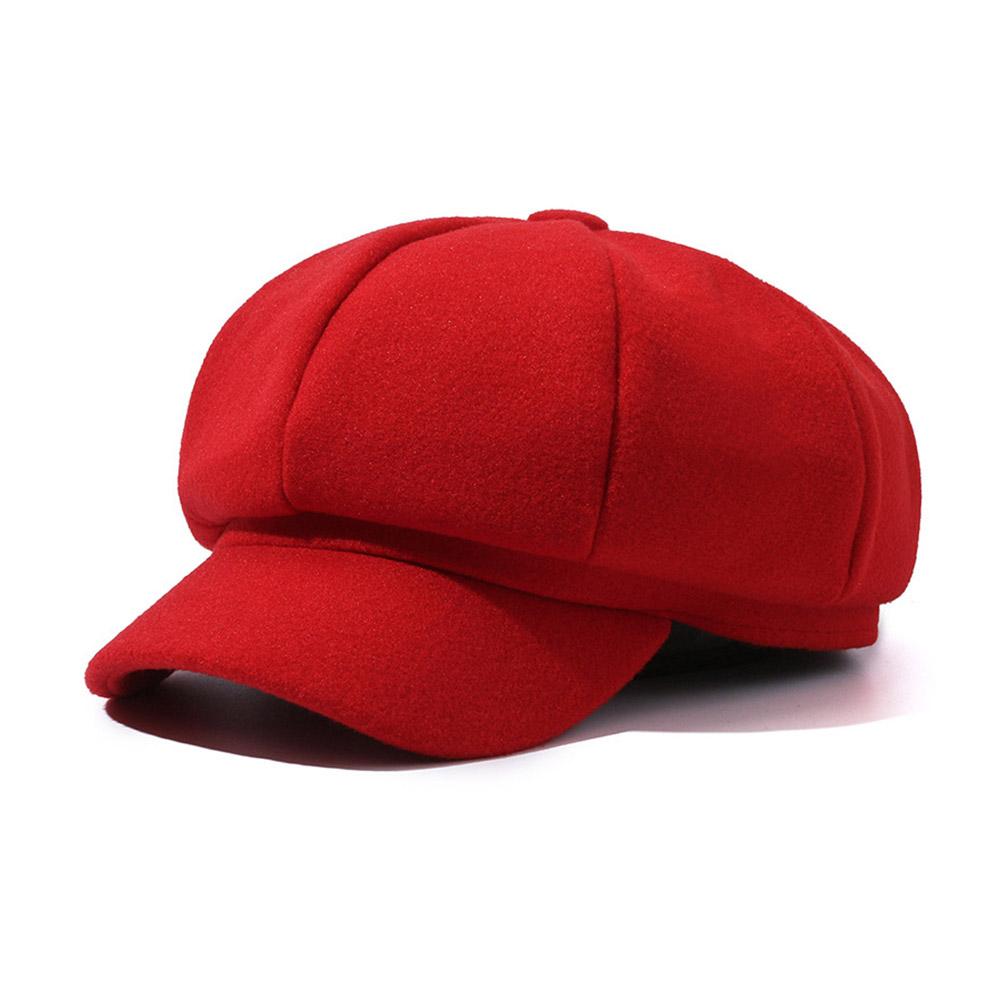 Automne hiver chapeaux pour femmes solide plaine octogonale casquette de gavroche hommes dames décontracté laine chapeau hiver béret femmes peintre casquettes