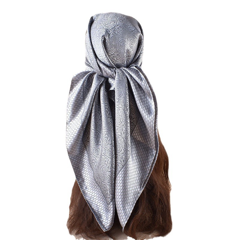 Foulard carré en soie imprimé Floral de luxe pour femmes, Foulard en Satin doux, Hijab, bandeau pour dames, sac Ribbo 90x90cm