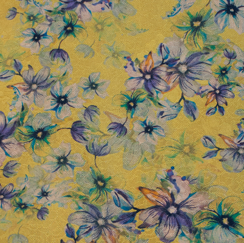 Tissu Xiangyunsha 100% Soie de Mûrier Doux pour la Peau, Motif Floral Élégant, Matériel de Couture Fait Main pour Tenues Féminines et Projets DIY