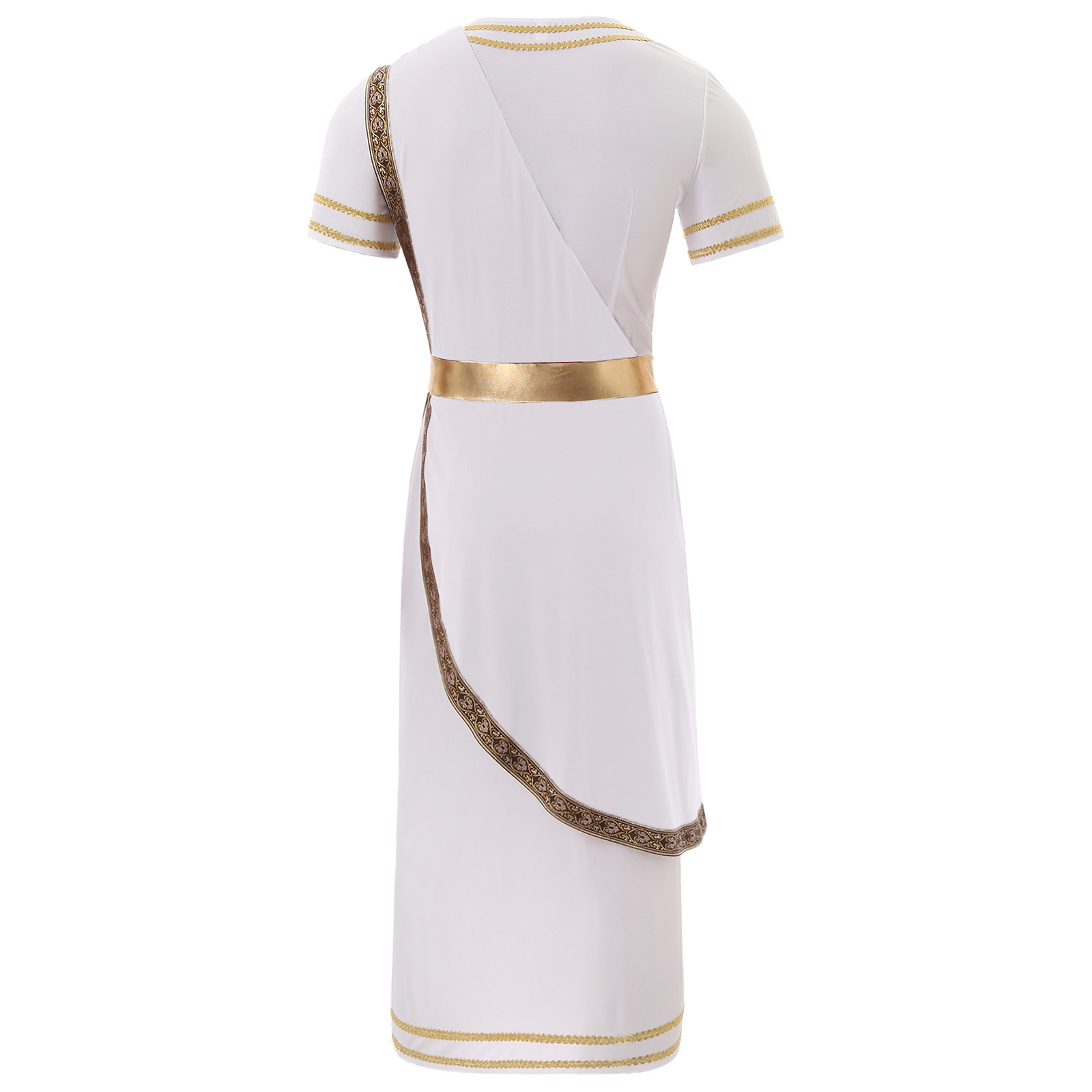 Costume de Toge Romaine à Manches Courtes pour Homme, Robe Rétro, oral alier Médiéval, Kokor, ixà Thème d'Halloween, Barrage, Grec des Prairies