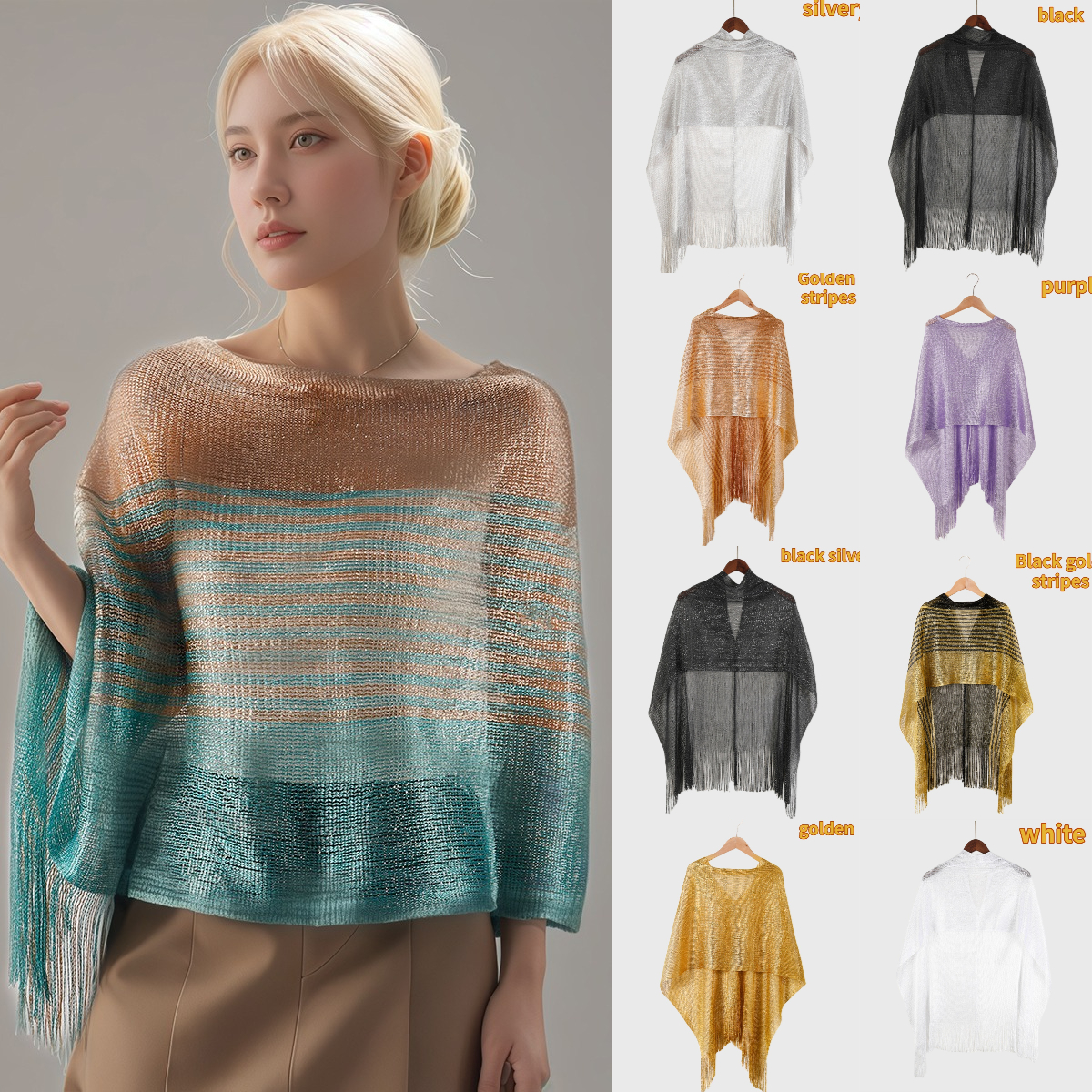 Châle à franges pour femme, élégant pour les trajets quotidiens, accessoires assortis aux jupes, tendance, simple et magnifique