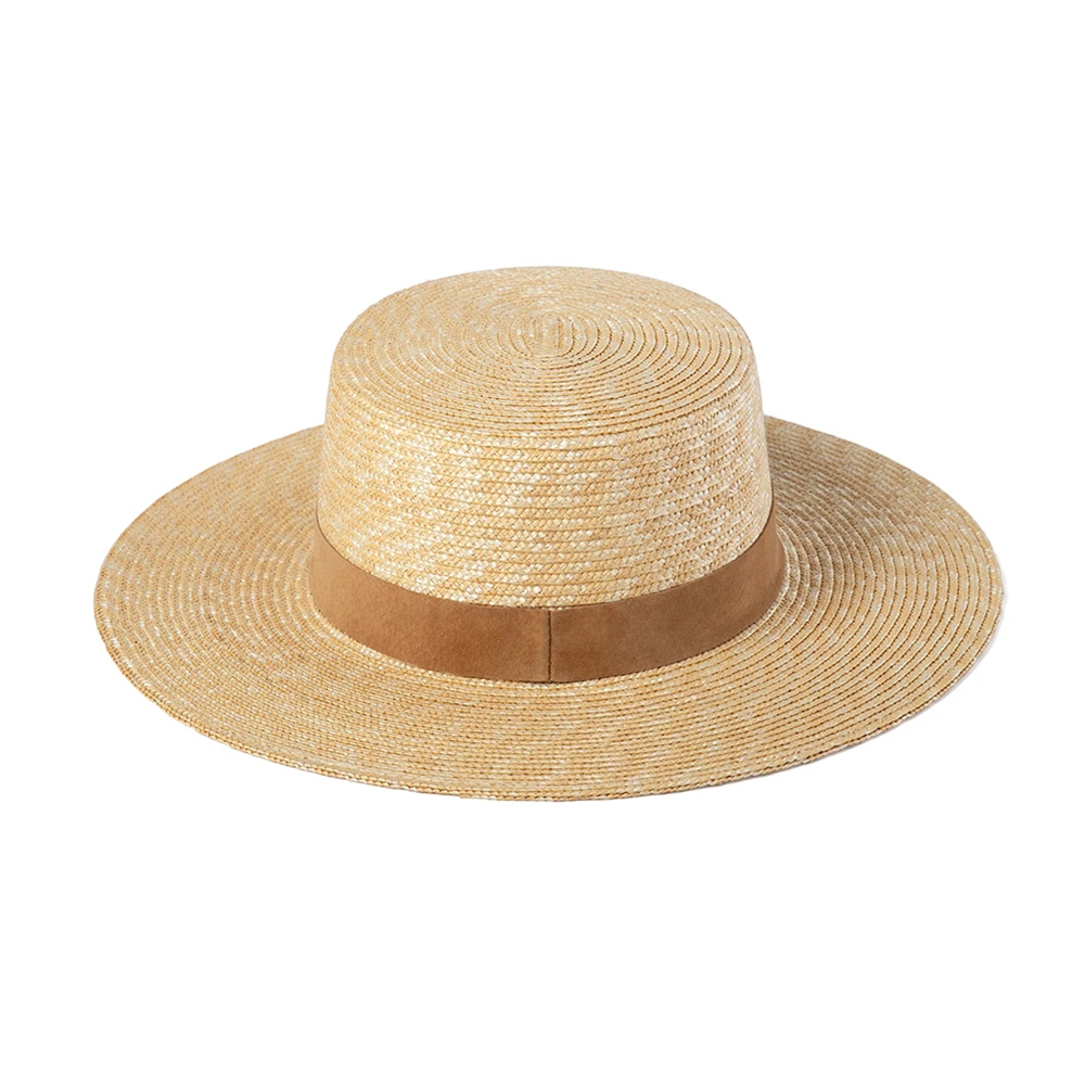 Chapeau de paille plat unisexe pour femme, protection UV, ombré, bord large, soleil, été, plage, nouveau, vente en gros