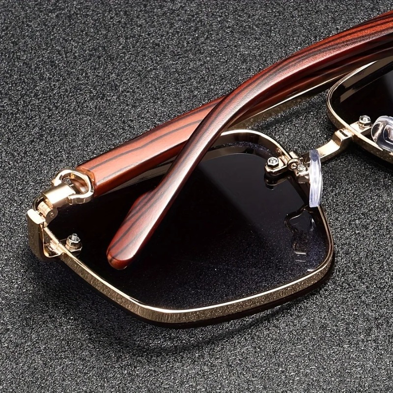 Lunettes de soleil carrées de luxe pour hommes, nouvelles lunettes de créateur vintage en bois, lunettes de mode pour femmes, lunettes dégradées pour les vacances