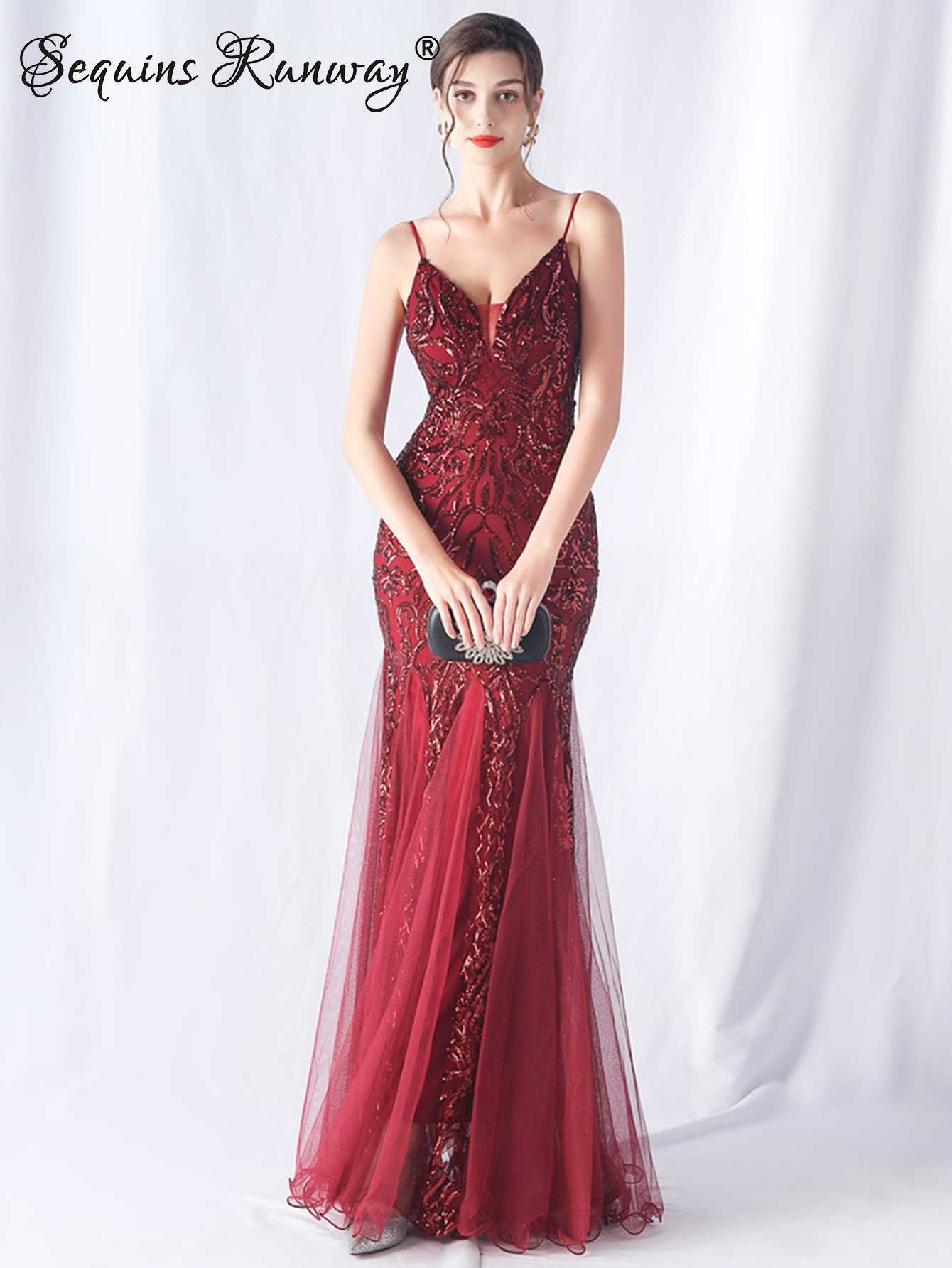 Robes de soirée longues élégantes et sexy pour femmes 2026, robes de fête d'anniversaire en maille, robe longue rose à sequins pour femme, robe d'été Vestido