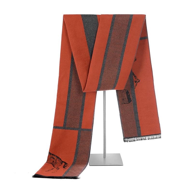 Homme automne hiver motif cheval écharpe de luxe Gentleman cachemire sentiment silencieux étudiant printemps automne enveloppement doux chaud foulard