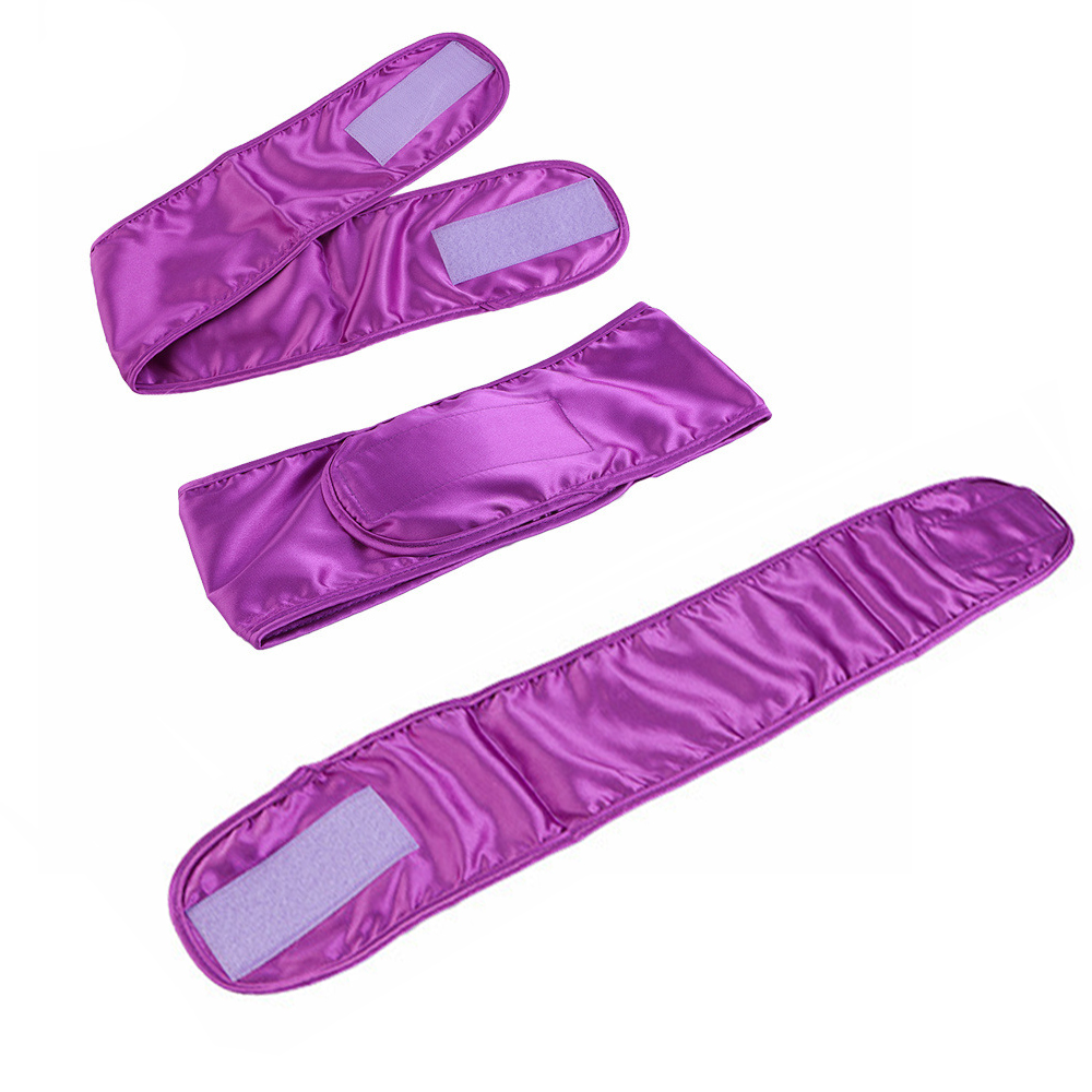 Bandeau de spa réglable en satin soyeux pour femme, idéal pour le maquillage et le lavage du visage, accessoire capillaire doux en tissu éponge
