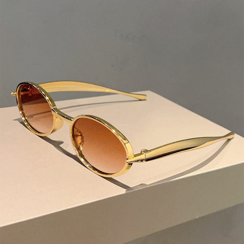 Lunettes de soleil ovales vintage pour femmes, style rétro, décontractées, pour l'extérieur, nouvelle marque, design en alliage, pour la conduite, protection UV400