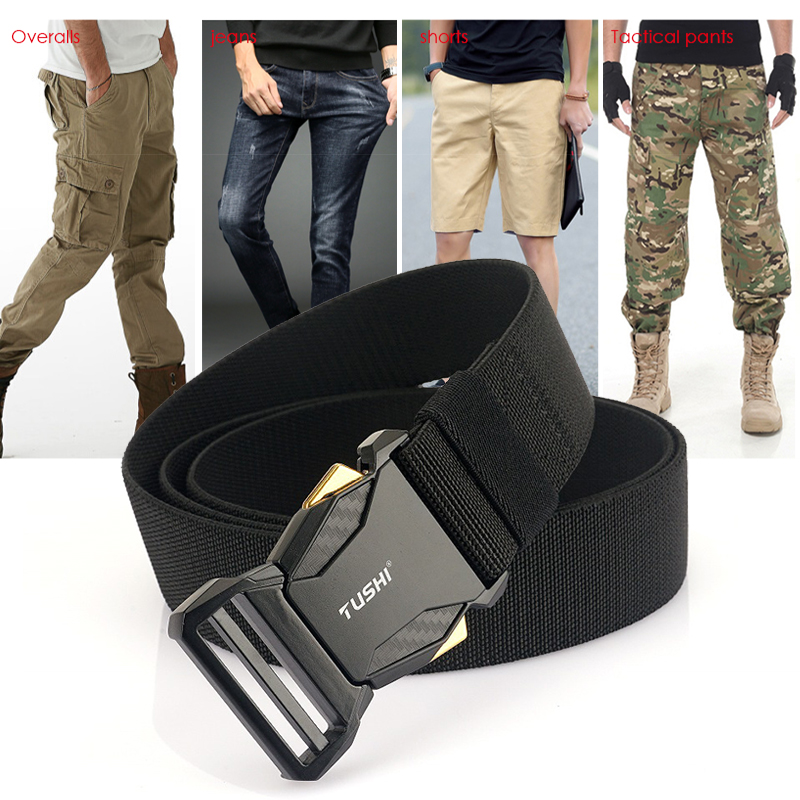 Ceinture élastique officielle authentique 2022 pour hommes, boucle en alliage à dégagement rapide, texture en carbone, ceinture tactique militaire, gaines extensibles pour homme