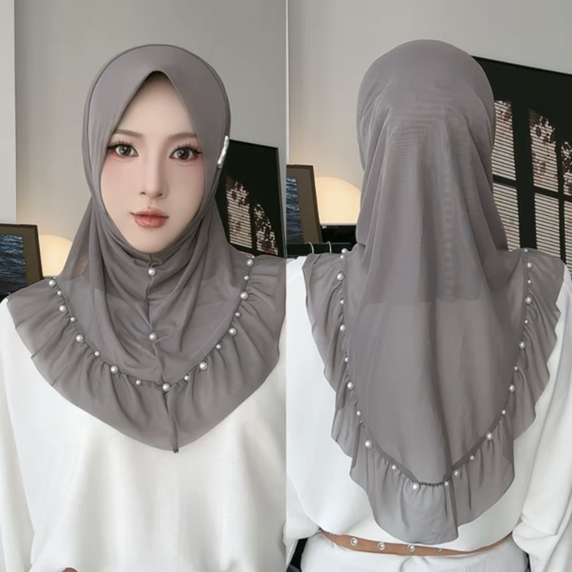 Hijab élégant et aéré pour filles musulmanes, prêt à porter, mode malaisienne estivale