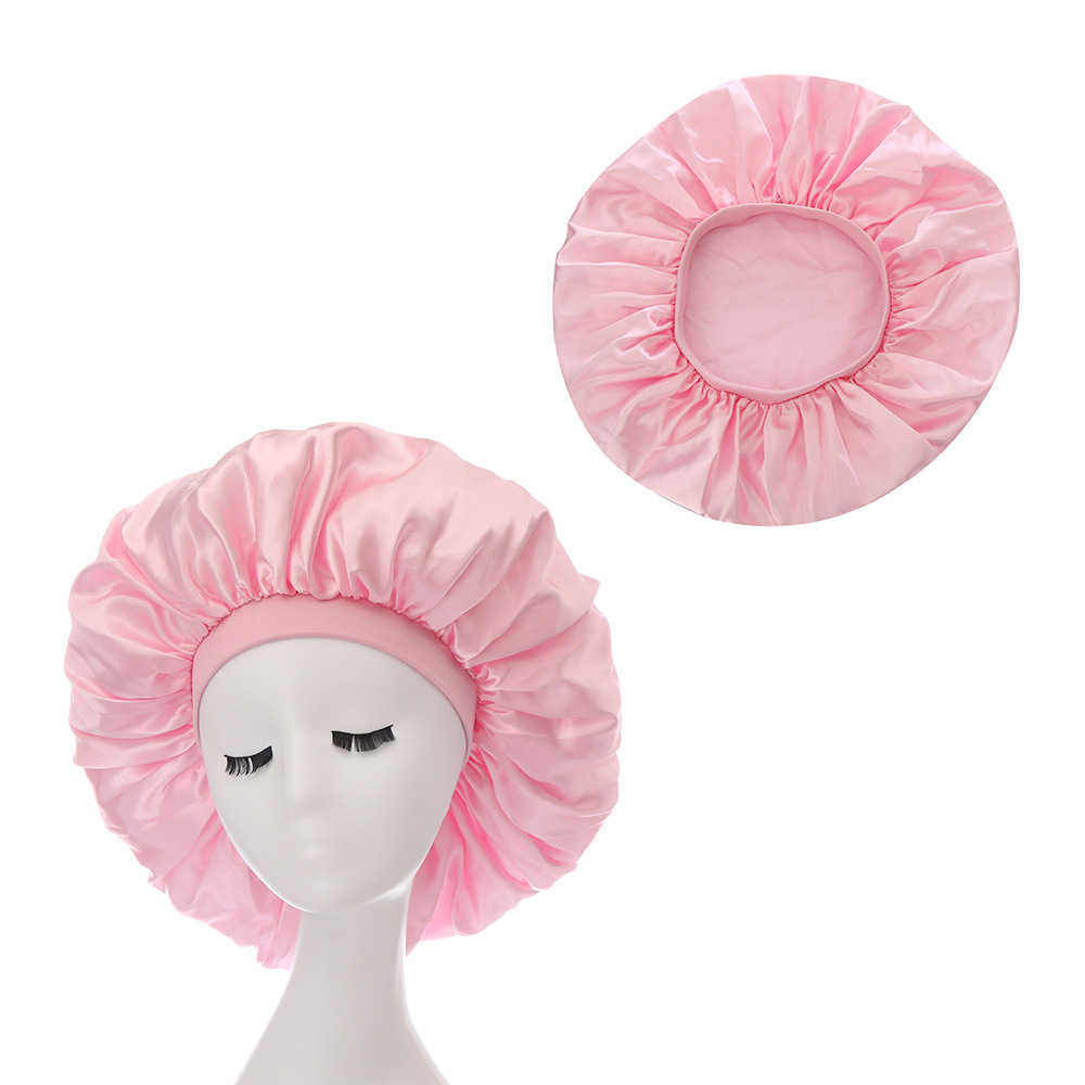 Grand Bonnet en Satin pour femmes, grande taille, pour dormir la Nuit, en soie