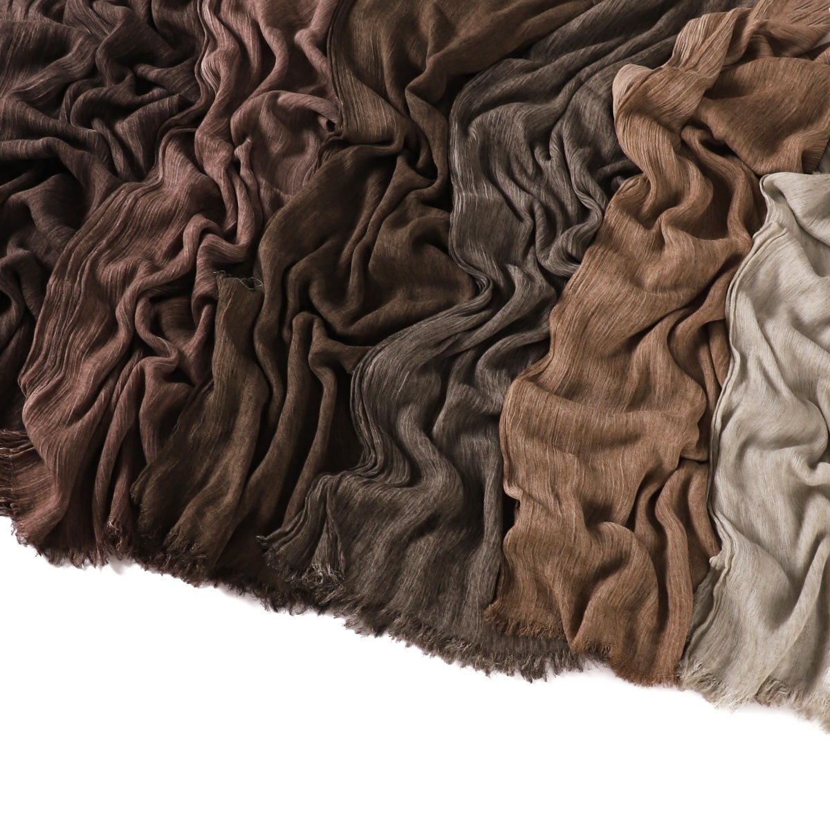 Ramadan Ombre cravate teint plissé frange coton rayonne Hijab châles plaine solide bandeau Pashmina Turban musulman Sjaal 180*70Cm