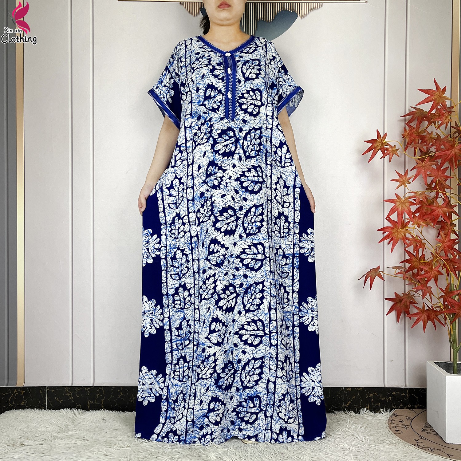 Nouvelle Collection 2026 : Robe Africaine Abaya d'Été à Manches Courtes, Style Dashiki, Ample et Fluide, Robe Longue Boubou, Mode Islamique Décontractée pour Femme