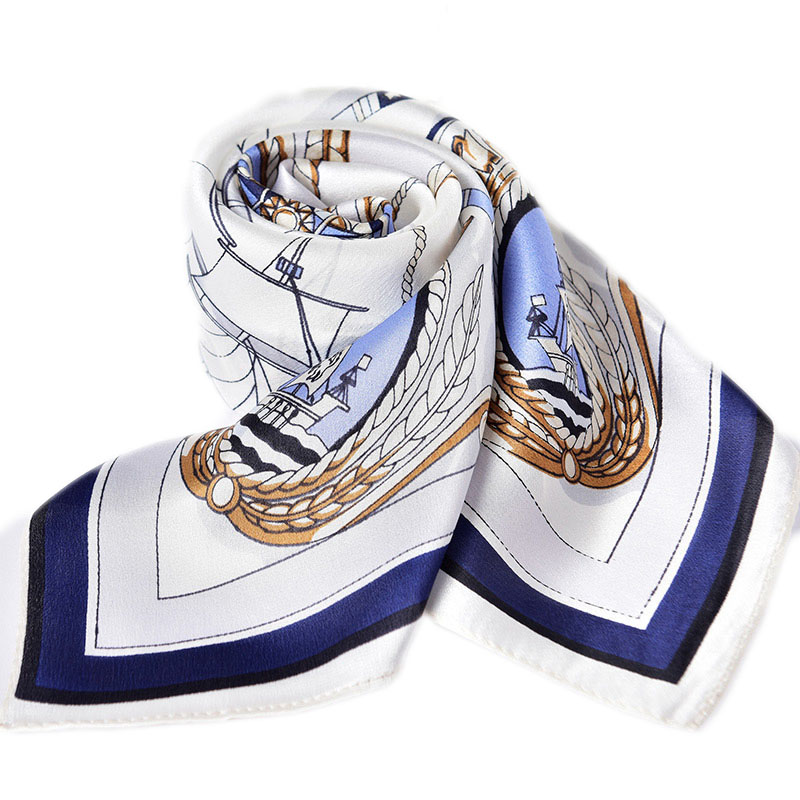 Foulard carré en soie naturelle 100% pour femmes, petit foulard de tête en soie véritable, Bandana de luxe, imprimé de fleurs