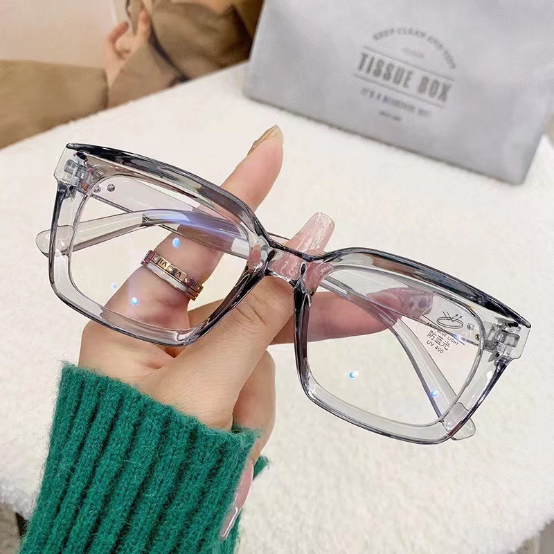 Lunettes Anti-lumière bleue pour femmes, monture surdimensionnée, Vintage, pour ordinateur, monture complète, transparente, Protection des yeux