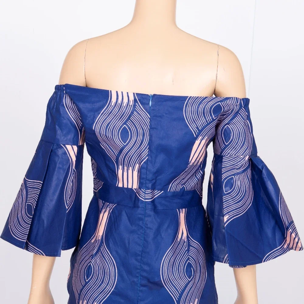 Bazin Riche-Robe longue de soirée pour femmes, imprimé africain, sexy, dashiki, sans bretelles, WY5613