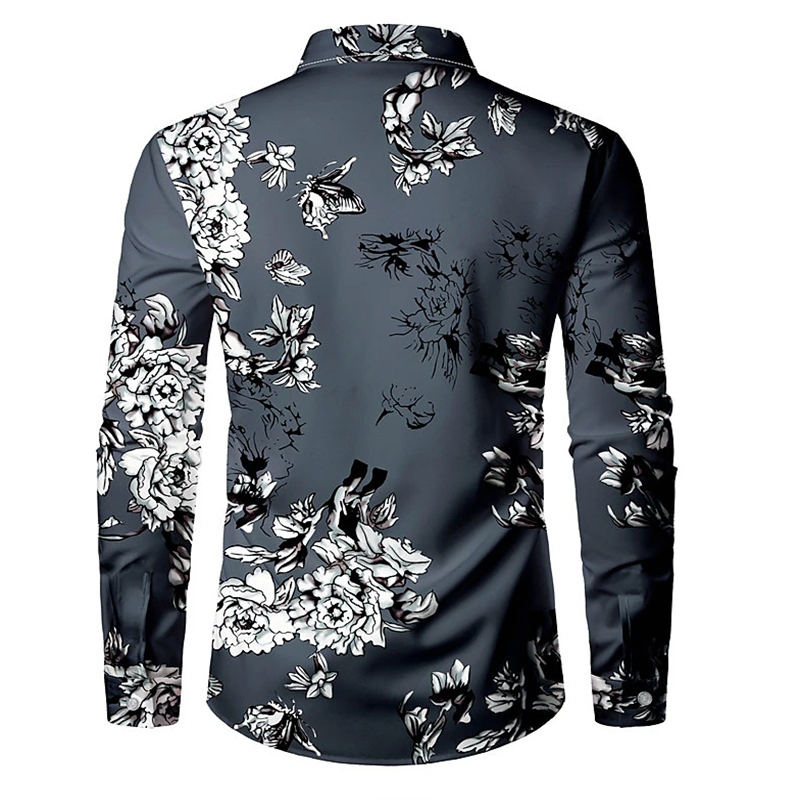 Chemise de costume pour homme, mode de fête, nouveau design personnalisé noir et blanc avec revers, matière douce et confortable de haute qualité