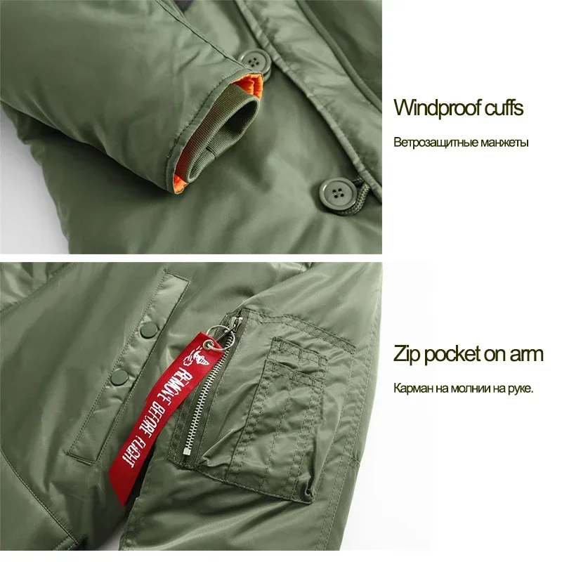 Grande taille militaire grande taille capuche de fourrure longue imperméable coupe-vent nouveau Parka d'hiver épais hommes veste de survêtement manteau USA taille Parkas