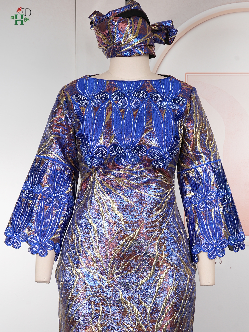 Robes africaines H&D Dashiki pour femmes, vêtements assortis pour couples, tenues de mariage pour hommes, chemise et pantalon Kaftan, ensembles 2 pièces, Bazin Riche