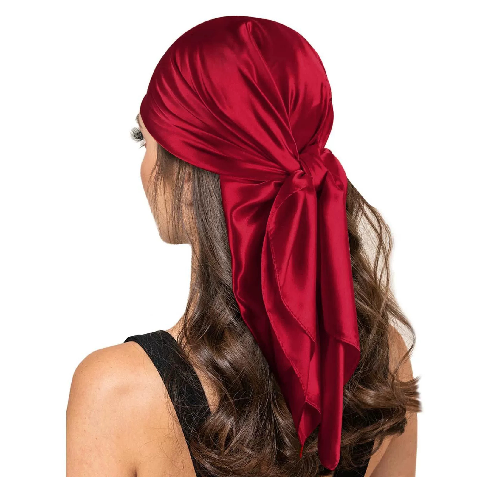 Foulard en soie 90x90cm pour femme, accessoires de mode quatre saisons, hijab, bandana, foulard pour cheveux