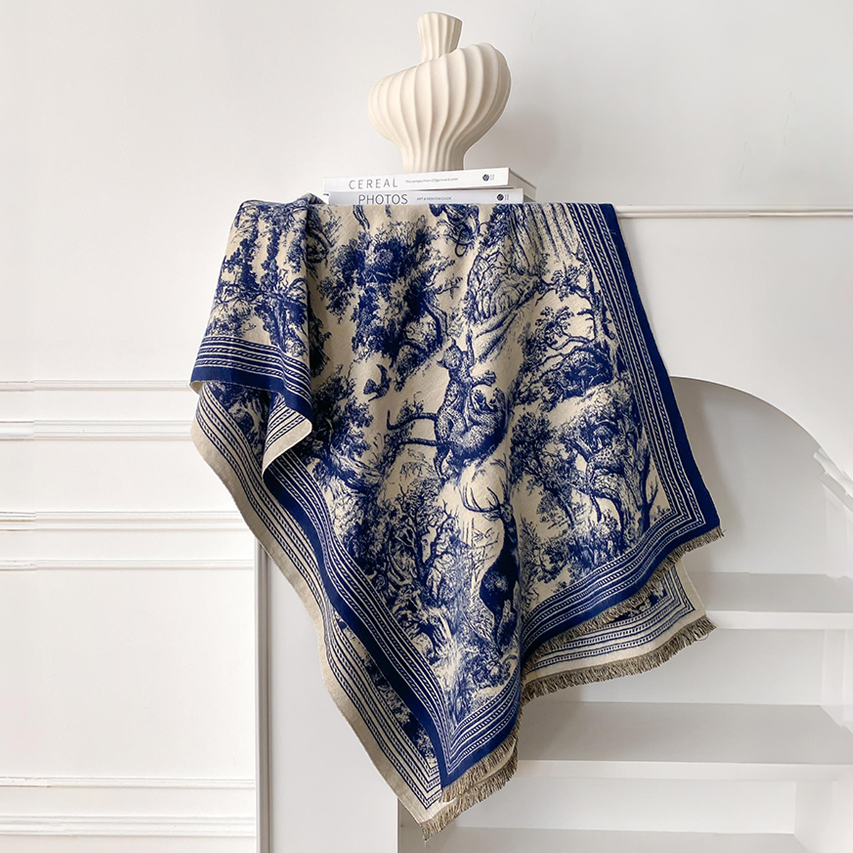 Châle Pashmina Jacquard Animal élégant pour femmes, écharpes épaisses et chaudes, Design Double face, couverture coupe-vent résistante au froid, hiver