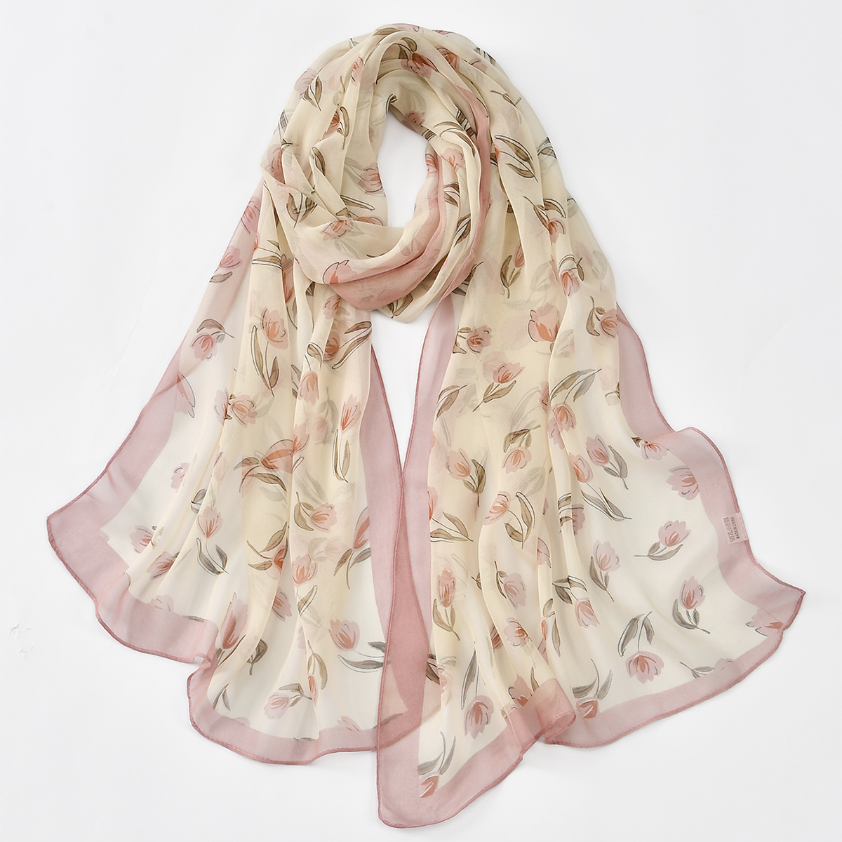 Foulard en Mousseline de Soie Imprimé Floral pour Femme, Châle observateur et Fin, Protection Solaire, Bande de Sauna de Plage Ronde, Printemps et Été