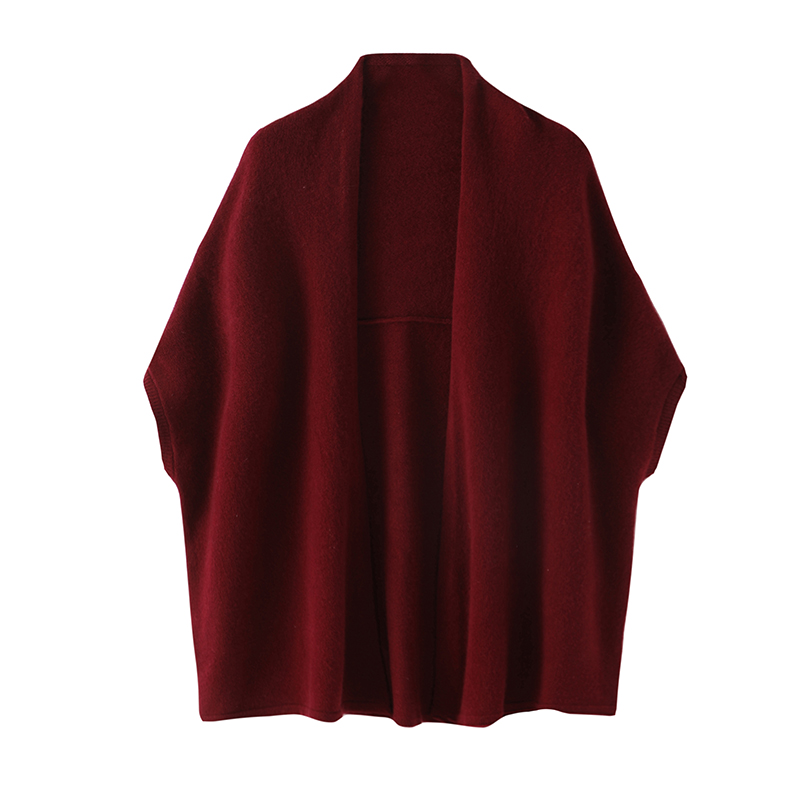 Châle en Cachemire 100% Laine pour Femme, Longue Écharpes Chaudes d'Hiver, Hijab Solide, Cardigan Rond pour Adulte